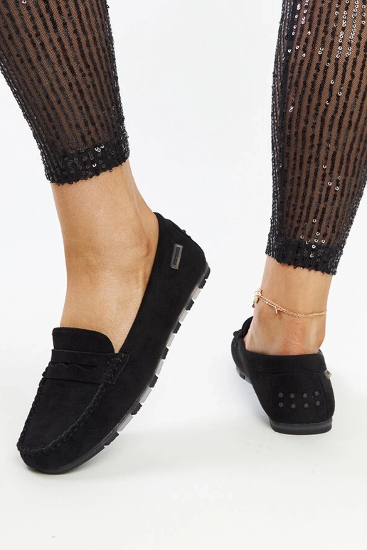 Mokasini in camoscio nero Nafisah