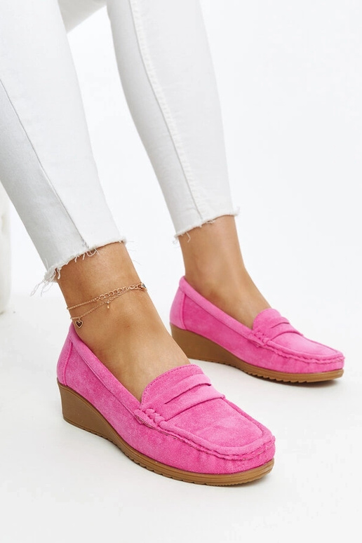 Mocassini con zeppa in pelle...