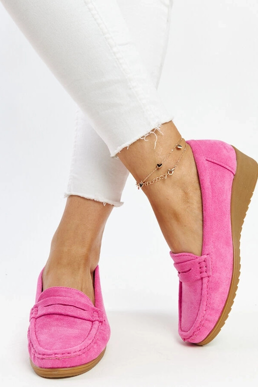 Mocassini con zeppa in pelle...