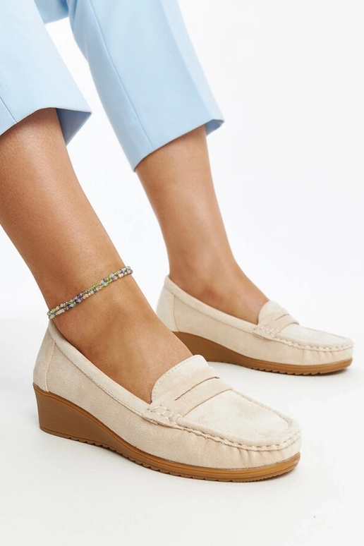 Mocassini con zeppa in pelle...