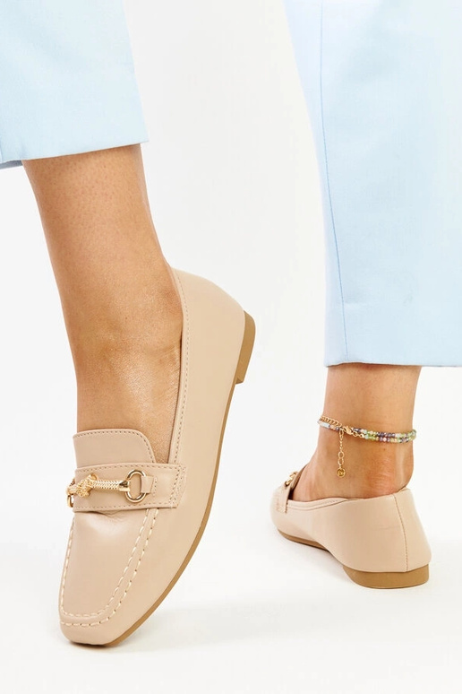 Mocassini decorativi beige Docherty