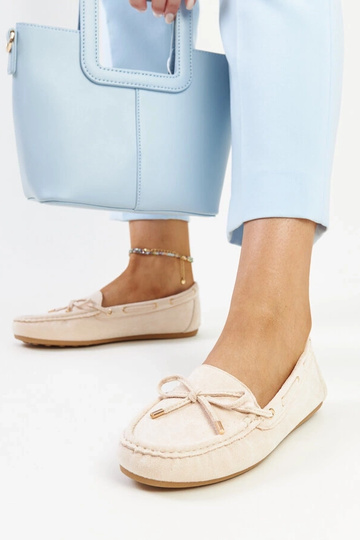 Mocassini Aneesa in pelle scamosciata beige chiaro 2