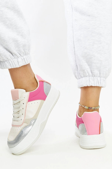 Sneakers bianche e rosa con suola più spessa Rumai 2