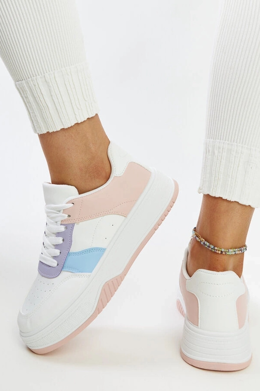 Sneakers bianche e rosa con suola più...