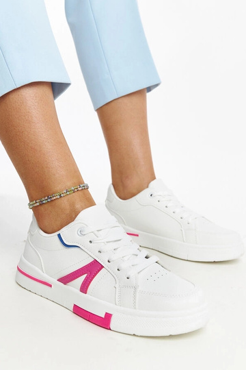 Sneakers bianche con Zorica rosa