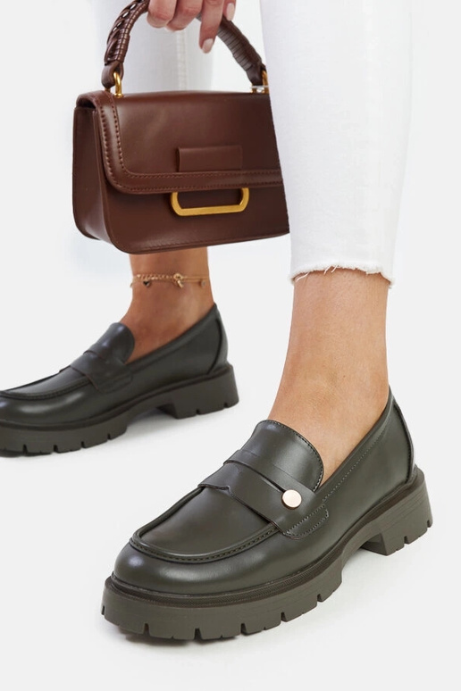 Scarpine verdi scuro in pelle...