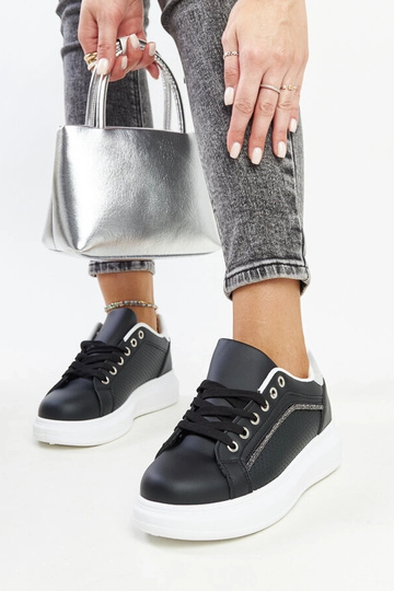 Sneakers nere con strass... 2