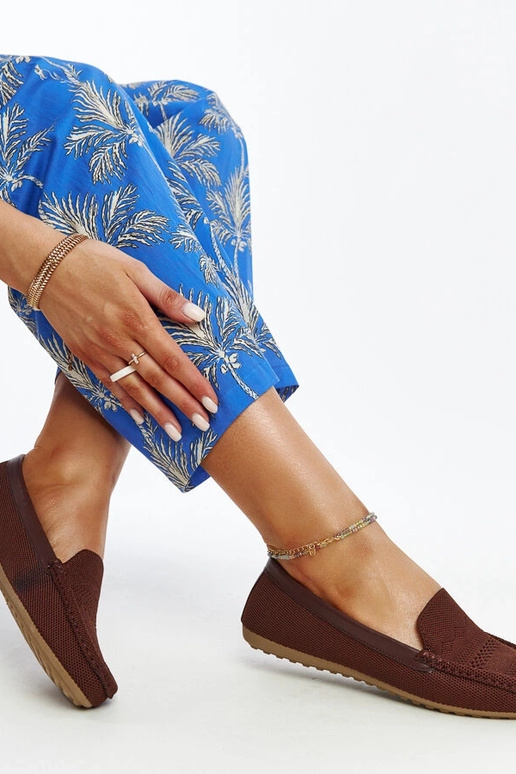 Mocassini in tessuto Fiammetta marrone