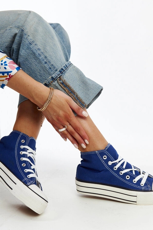 Sneakers alte blu con suola spessa Bagy