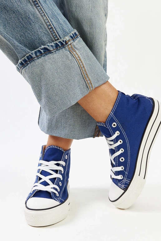 Sneakers alte blu con suola spessa Bagy