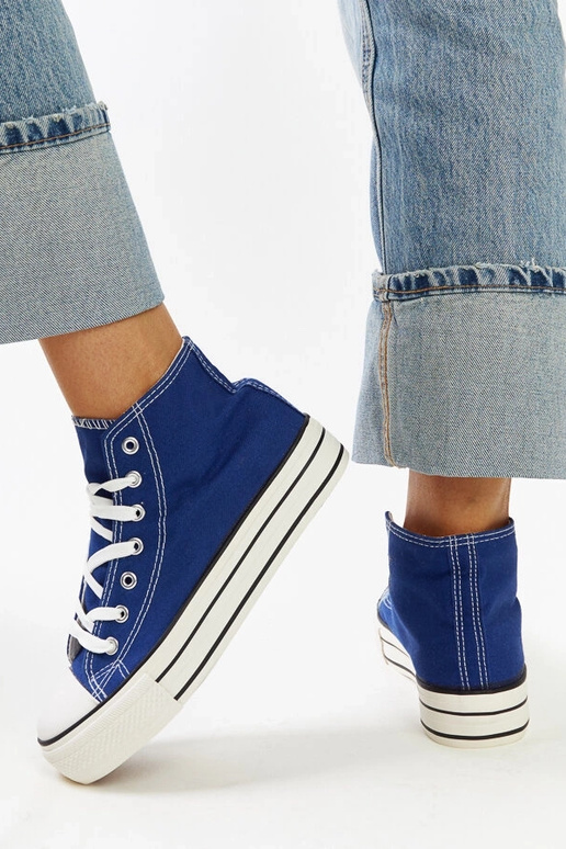 Sneakers alte blu con suola spessa Bagy
