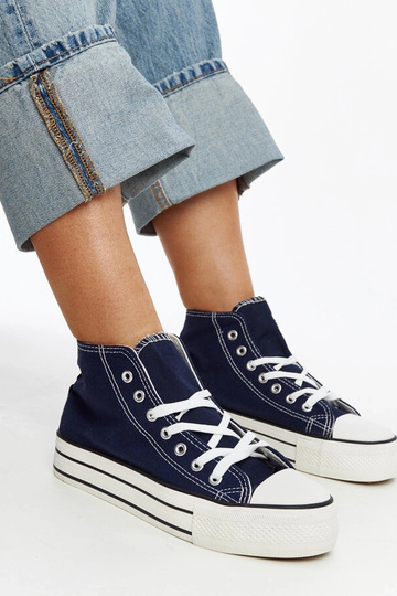 Sneakers alte blu navy con suola spessa Bagy