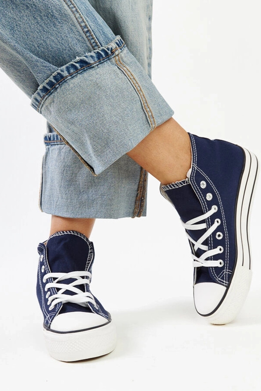 Sneakers alte blu navy con suola...