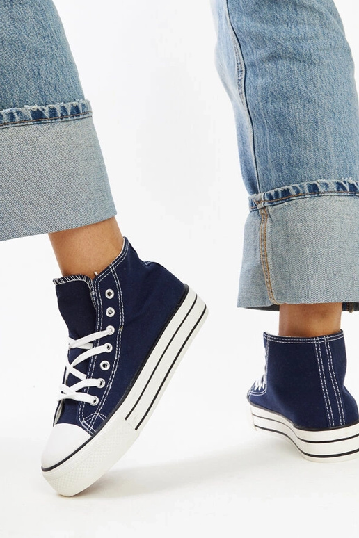 Sneakers alte blu navy con suola...
