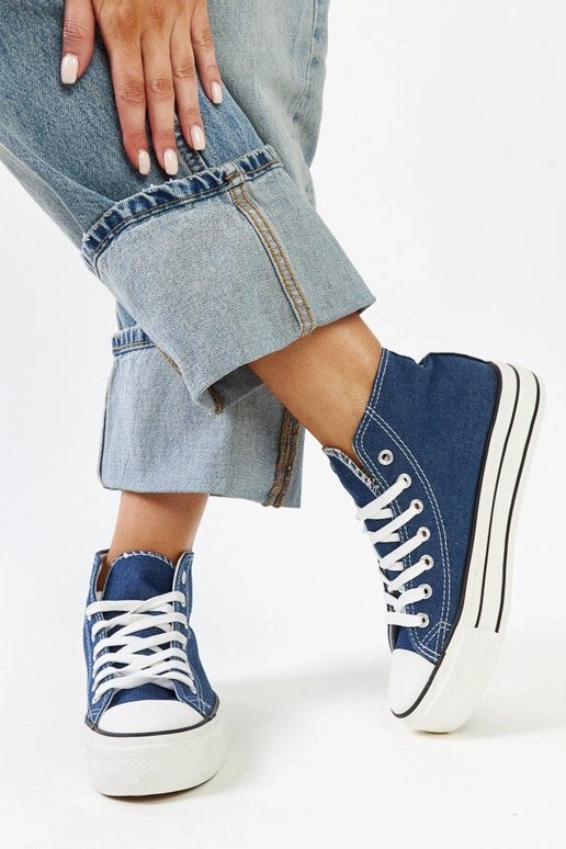 Sneakers alte in denim con suola...