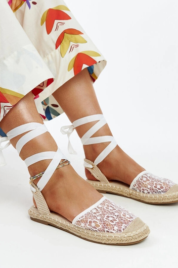 Espadrillas aperte in pizzo bianco Teha 2