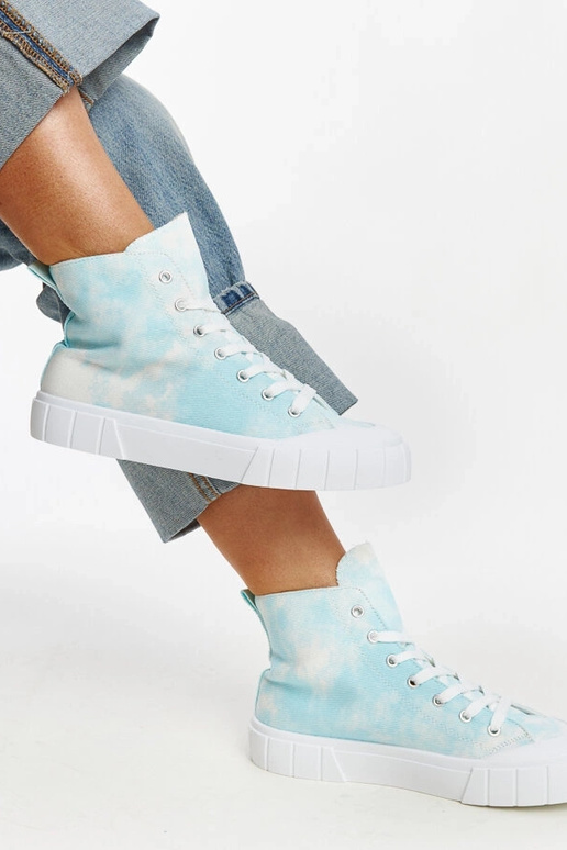 Sneakers alte in tessuto blu di Raissa