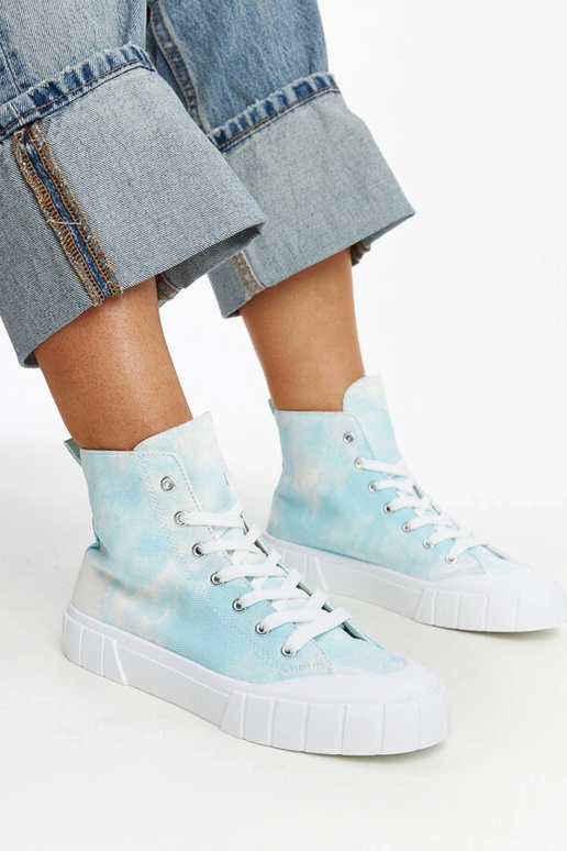 Sneakers alte in tessuto blu di Raissa