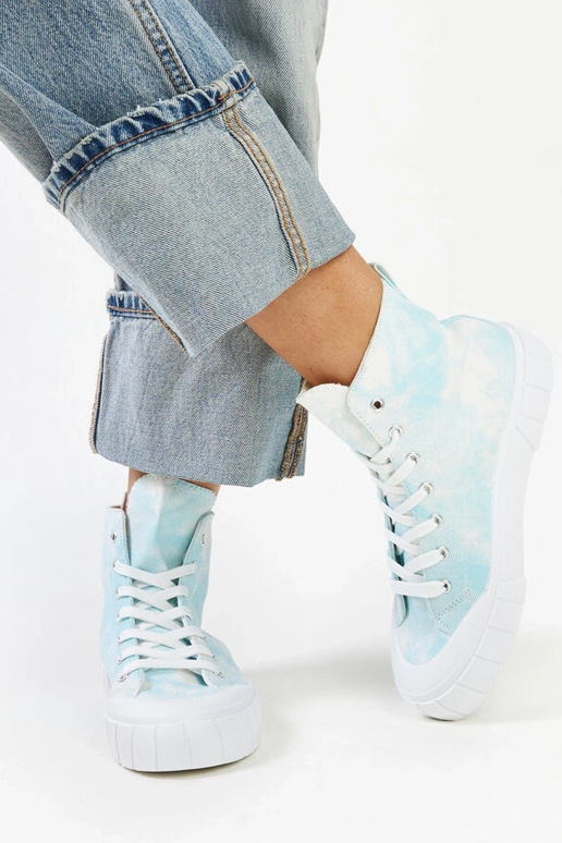 Sneakers alte in tessuto blu di Raissa