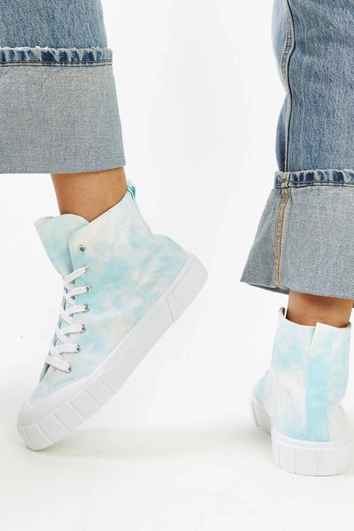 Sneakers alte in tessuto blu di Raissa