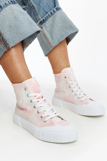 Sneakers alte in tessuto rosa Raissa 2