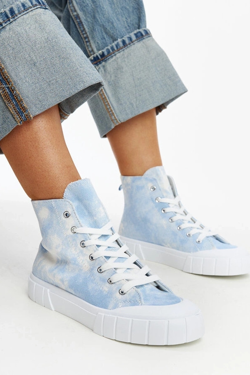 Sneakers alte in tessuto blu di Raissa