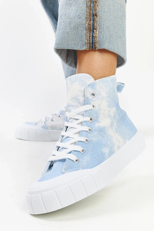 Sneakers alte in tessuto blu di Raissa