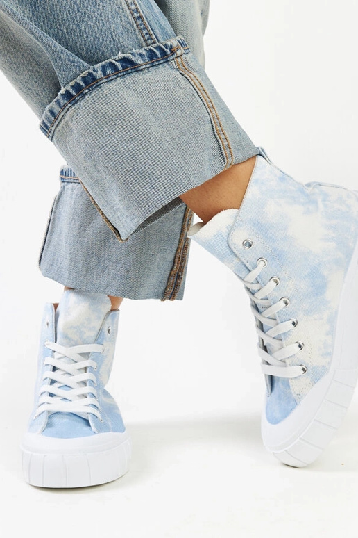 Sneakers alte in tessuto blu di Raissa