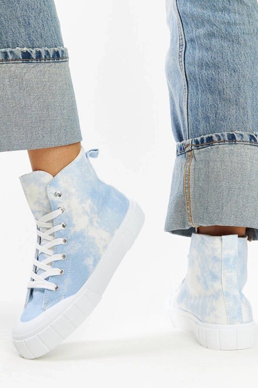 Sneakers alte in tessuto blu di Raissa