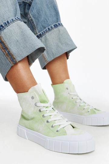 Sneakers alte in tela verde chiaro di Raissa