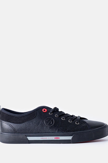 Sneakers da uomo nere in ecopelle CROSS JEANS