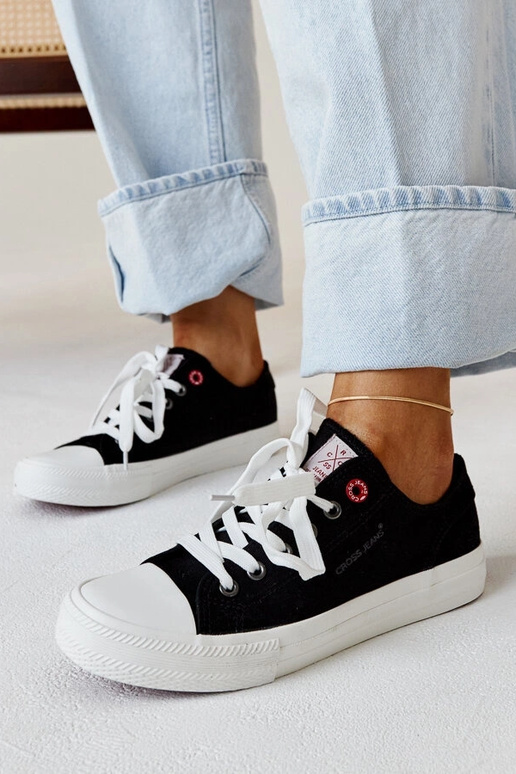 Sneakers da donna in tessuto nero...