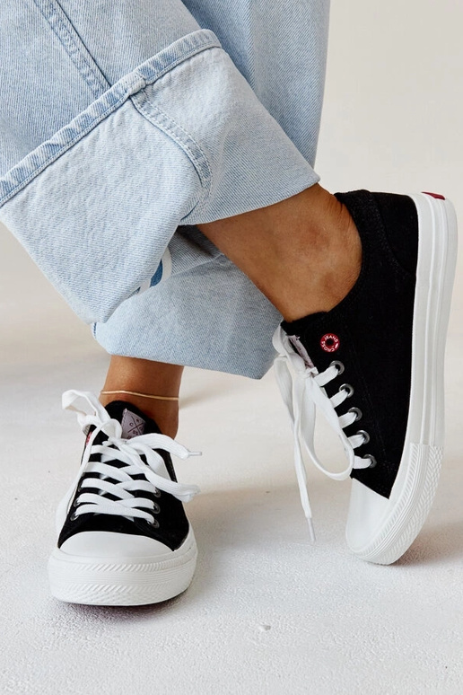 Sneakers da donna in tessuto nero...