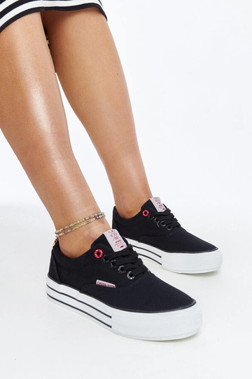 Sneakers da donna nere con suola spessa CROSS JEANS 2
