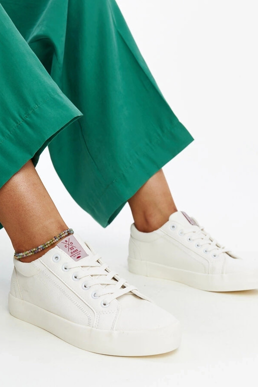 Sneakers donna ecopelle bianche CROSS...