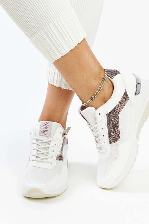 Sneakers con zeppa da donna bianche...