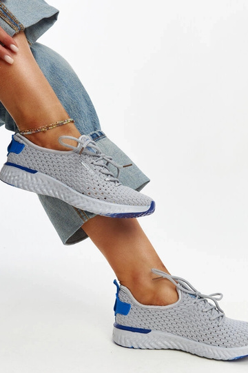 Sneakers in tessuto grigio da donna CROSS JEANS