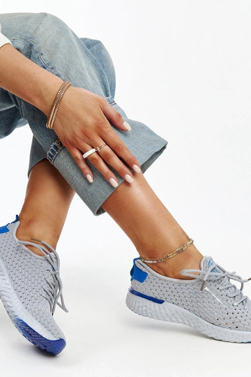 Sneakers in tessuto grigio da donna CROSS JEANS 2