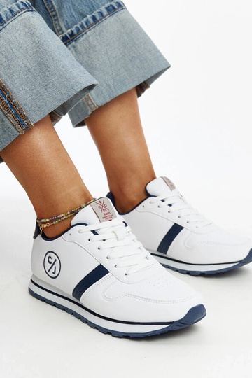 Sneakers da donna CROSS JEANS bianche e blu navy