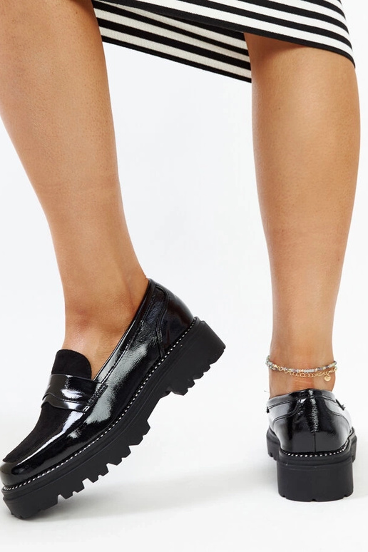 Scarpe in vernice nera con soletta Kirsi