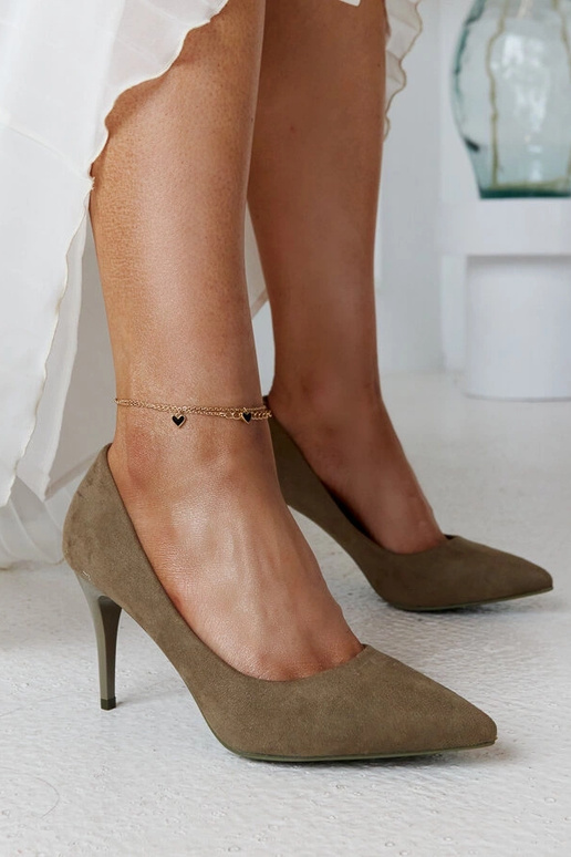 Tacco verde con sottopiede in pelle...