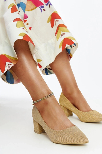 Décolleté dorati lucidi con...