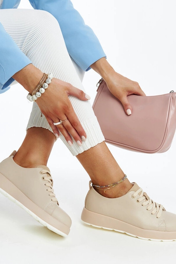 Sneakers in pelle beige Samaha