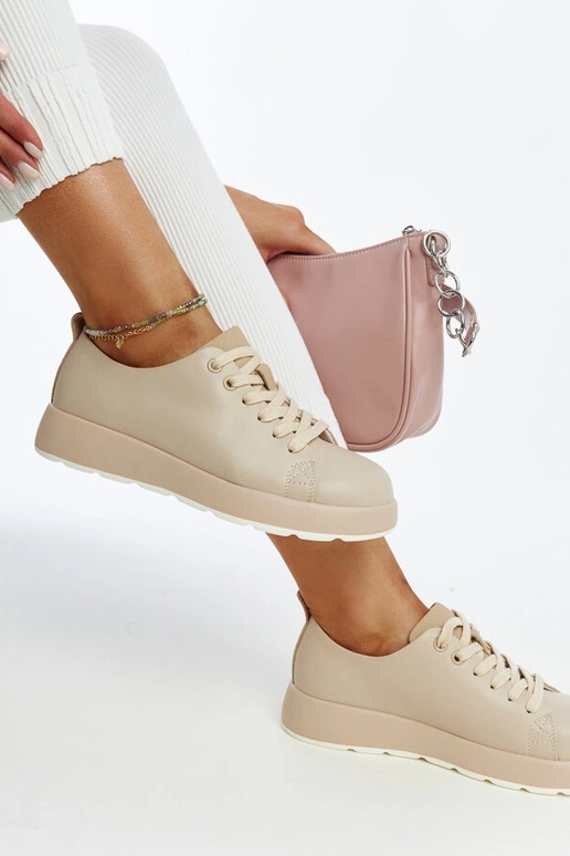 Sneakers in pelle beige Samaha