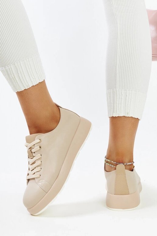 Sneakers in pelle beige Samaha