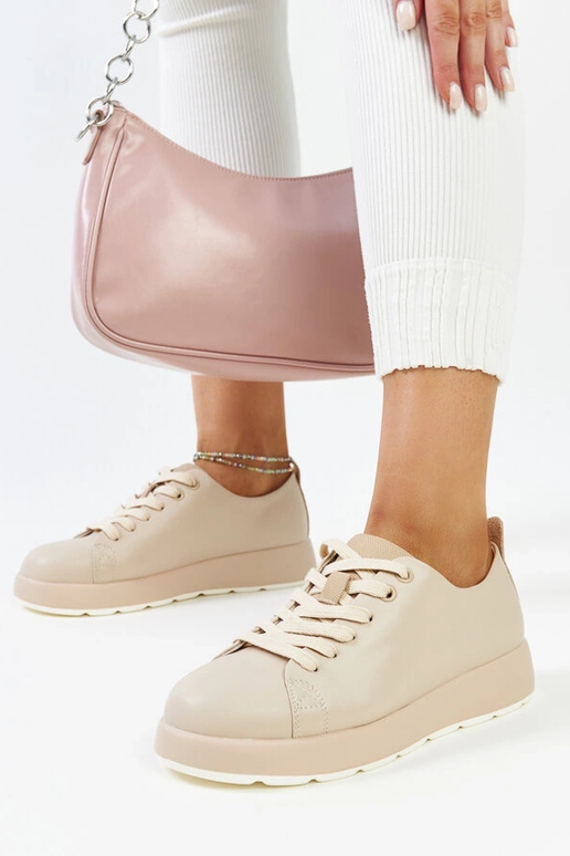 Sneakers in pelle beige Samaha