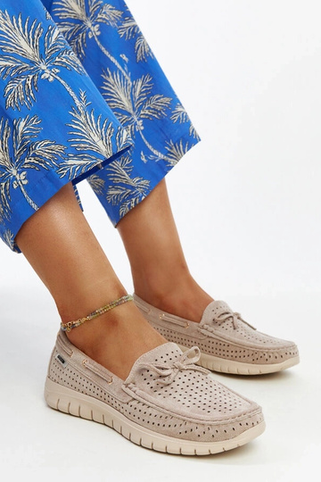 Barika mocassini con inserto in pelle marrone 2