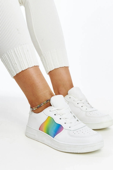 Sneakers bianche con colore e piattaforma Asmarina 2