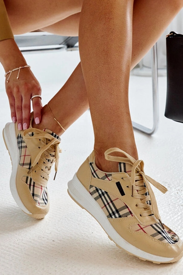 Sneakers Afifah beige a quadri 2