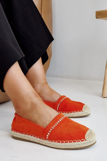 Espadrillas arancioni con zirconi Abia